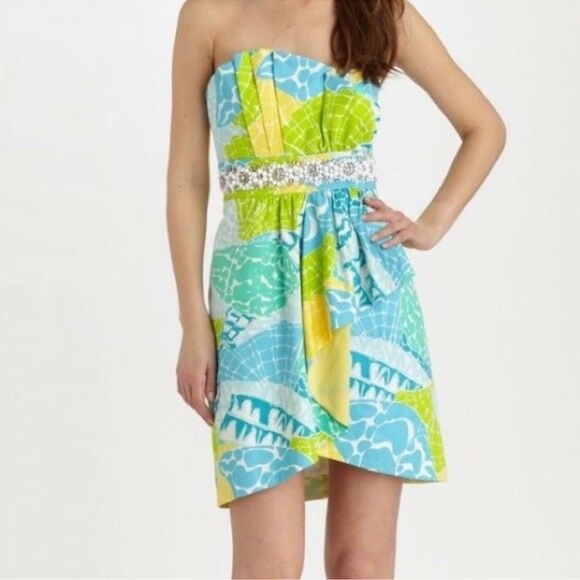 Lilly Pulitzer Dresses & Skirts - Lilly Pulitzer Crystal Dress in Lagoon Green